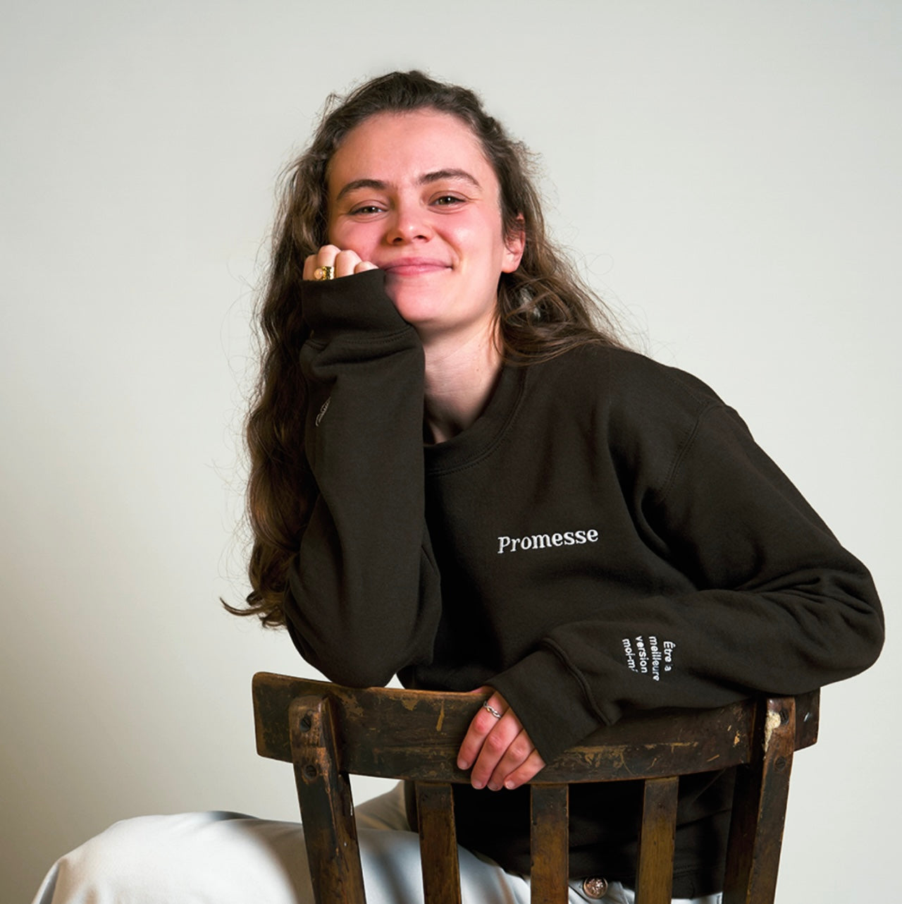 Sweat col rond Promesse Brodée